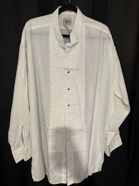 Classic White Pleated Front Dress Shirt - Classicx